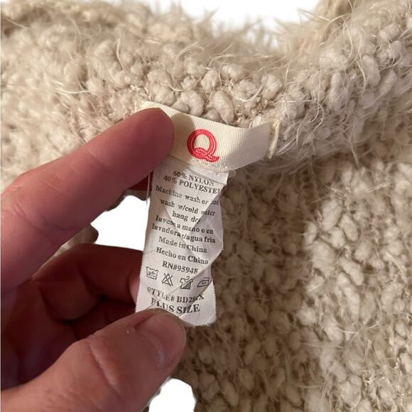 Fashion Q Cardigan Womens Tan Open Front Waterfall Sweater Cozy Winter Outdoor - Picture 9 of 9